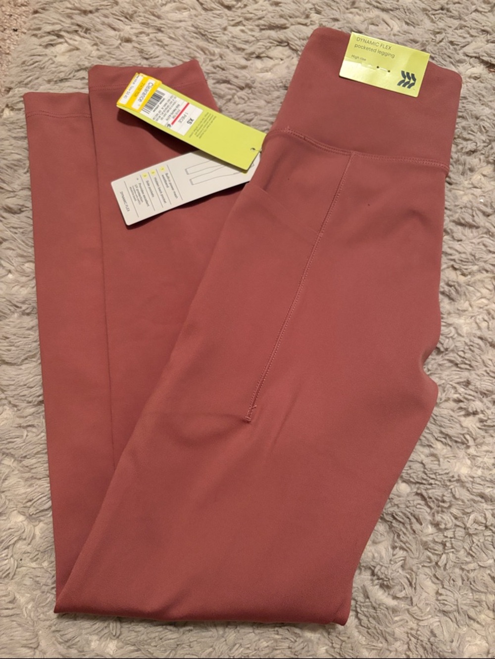 All in Motion XS Dynamic Flex Pocketed High Rise 7/8 length Rose Pink